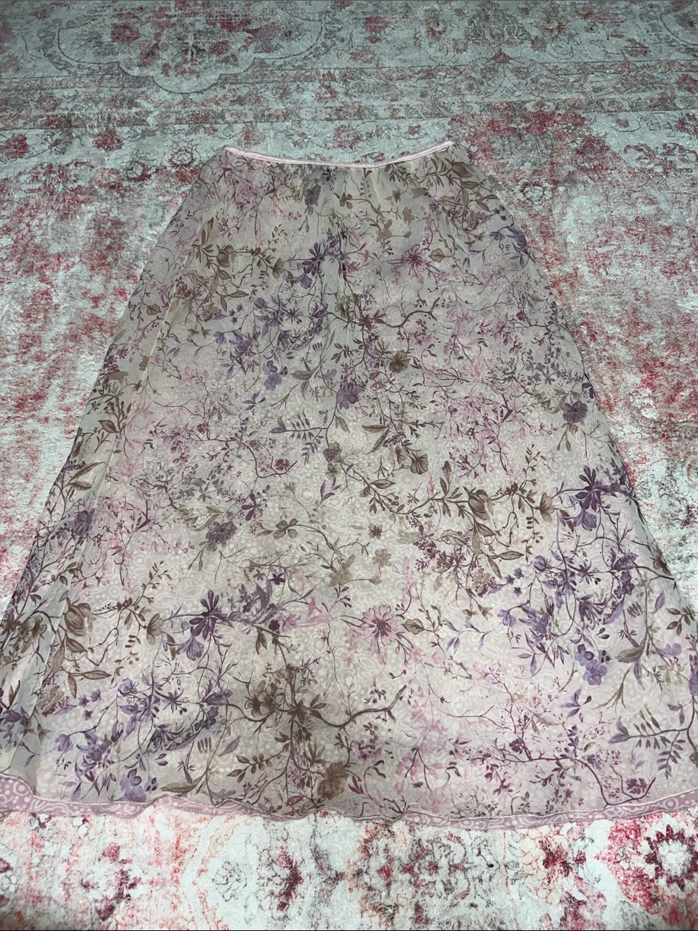 Floral Lace Reversible Midi Skirt